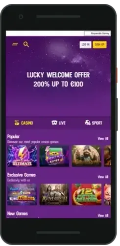 LuckyMister mobile game lobby